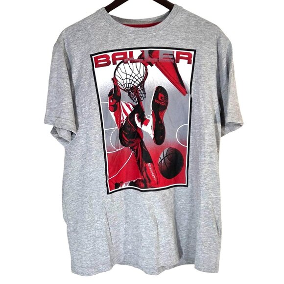 AND1 Men's Air Mail Baller Basketball Sports Gray Athletic Graphic Tee Large - Picture 2 of 7